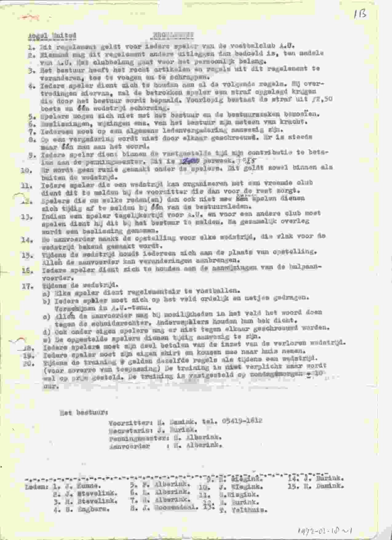 Oudste documenten van Aogel United